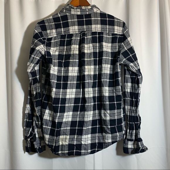 Navy Blue and White Flannel - Picture 2 of 2